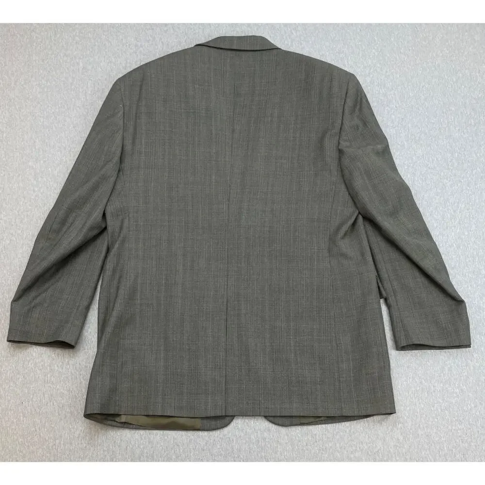 Jos A Bank Suit Mens 43R Glen Plaid Wool Cashmere 2-Button Pants 36x29- 2 Pieces